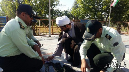 گلزار شهدای شهرستان کلاله عطر افشانی و غبارروبی شد