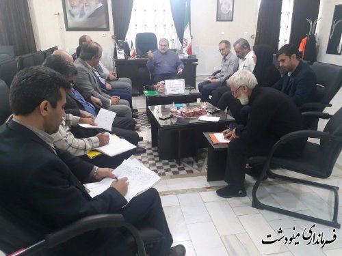 شورای هماهنگی مدیریت بحران و کارگروه بازسازی و نوسازی شهرستان مینودشت برگزار شد