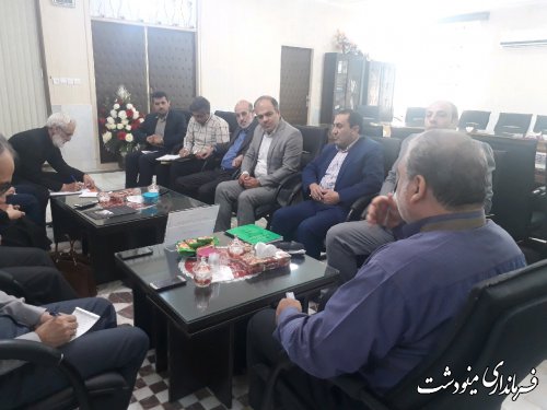 شورای هماهنگی مدیریت بحران و کارگروه بازسازی و نوسازی شهرستان مینودشت برگزار شد