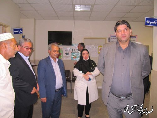 فرماندار آق قلا بصورت سرزده از مرکز جامع سلامت و خدمات کشاورزی شهر انبار الوم بازدید کرد
