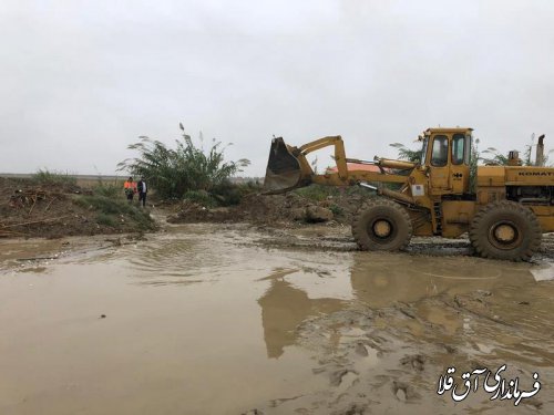 آبگرفتگی اتوبان گرگان به آق قلا، حدفاصل روستای قربان آباد مدیریت شد