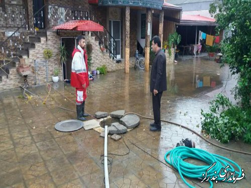 بارش شدید باران و آبگرفتگی معابر در بندرگز