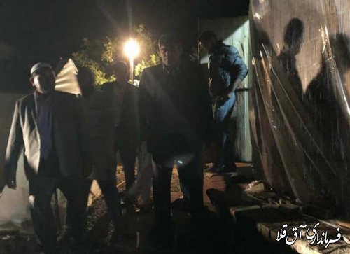 فرماندار شهرستان آق قلا بصورت شبانه از وضعیت سیل زدگان روستای چن سولی بخش وشمگیر بازدید کرد