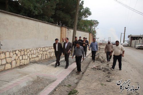بازدید فرماندار گرگان از چند طرح هادی در حال اجرا در بخش بهاران
