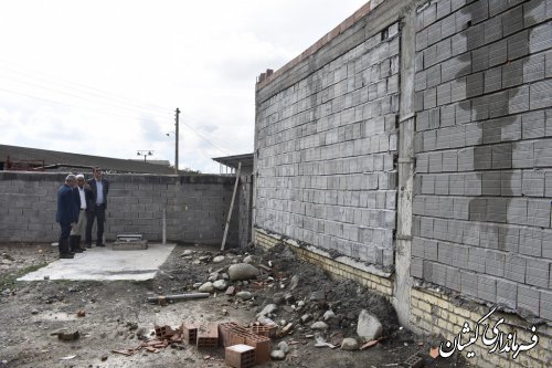 بازدید فرماندار گمیشان از روند ساخت و ساز واحدهای مسکونی  سیل زده آرخ بزرگ
