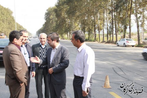 بازدید فرماندار گرگان از پروژه های درحال اجرای دور برگردان های سطح شهرستان 