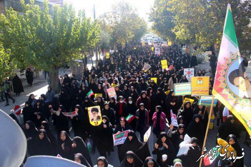 راهپیمایی باشکوه مردم ولایتمدار شهرستان آزادشهر در حمایت از فرمایشات مقام معظم رهبری