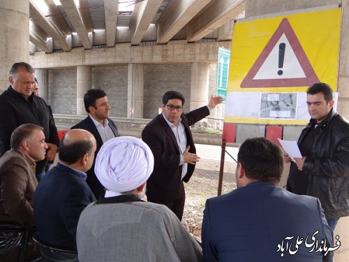 بازدید سرزده استاندار گلستان از پروژه پل روگذر در حال احداث شهر فاضل آباد