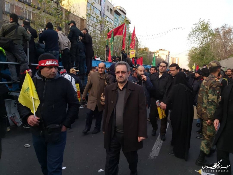 حضور استاندار گلستان در مراسم تشییع پیکر شهید سپهبد سلیمانی در تهران