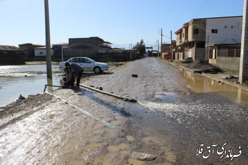 فرماندار و رئیس ستاد مدیریت بحران از سطح شهر آق قلا بازدید بعمل آورد