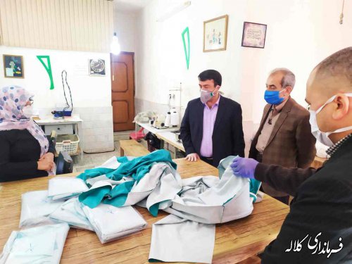 بازدید معاون هماهنگی امور اقتصادی استاندار و فرماندار کلاله از داروخانه ها و کارگاه تولید ماسک