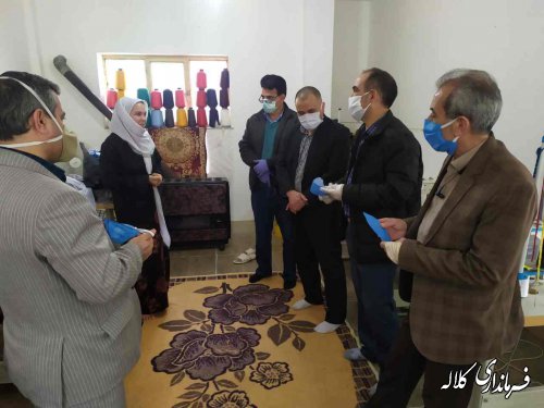 بازدید معاون هماهنگی امور اقتصادی استاندار و فرماندار کلاله از داروخانه ها و کارگاه تولید ماسک