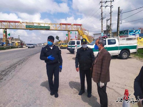 بازدید فرماندار کلاله از اجرای طرح کاهش زنجیره انتقال ویروس کرونا در ورودی های شهرستان