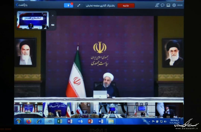 ﻿گفتگوی دکتر روحانی رئیس جمهوری با استانداران سراسر کشور از طریق ویدئو کنفرانس پیرامون روند اجرای طرح ملی کاهش زنجیره انتقال بیماری کرونا