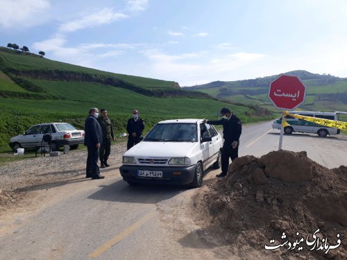 بازدید فرماندار از ایستگاه های اجرای طرح فاصله‌گذاری اجتماعی