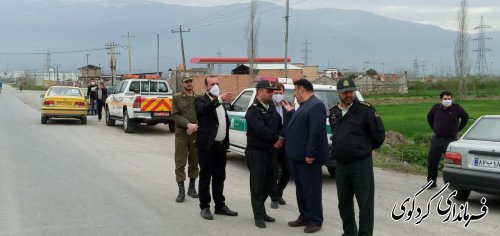 بازدید فرماندار کردکوی از اجرای طرح کاهش زنجیره انتقال بیماری در ورودی ها و خروجی های شهرستان