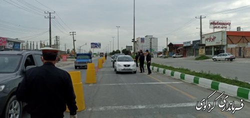 بازدید فرماندار کردکوی از اجرای طرح کاهش زنجیره انتقال بیماری در ورودی ها و خروجی های شهرستان