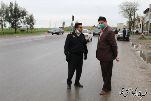 بازدید فرماندار شهرستان آق قلا از اجرای طرح فاصله گذاری اجتماعی