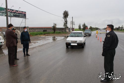 بازدید فرماندار شهرستان آق قلا از اجرای طرح فاصله گذاری اجتماعی