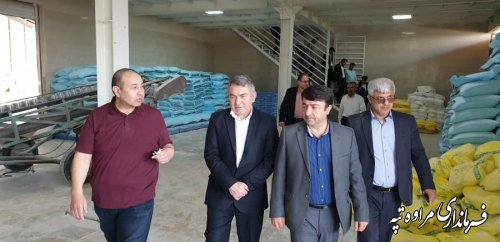 بازدید معاون هماهنگی امور اقتصادی استانداری گلستان  و فرماندار مراوه تپه از مرکز سیلوی گندم آرد خوشه چناران
