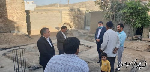 بازدید فرماندار مراوه تپه از شروع عملیات طرح مسکن محرومین قازانقایه