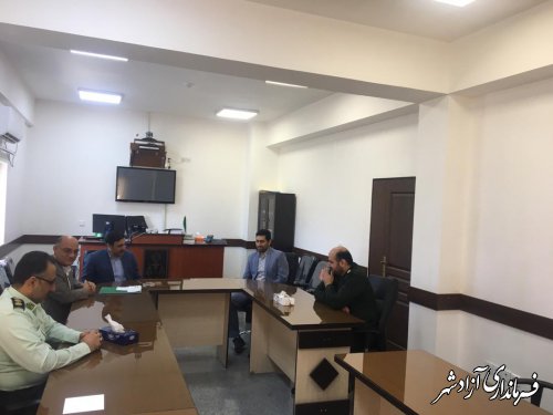 دیدار فرماندار و اعضای شورای تامین آزادشهر با رییس دادگستری و دادستان این شهرستان