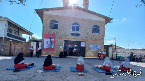 مانور امدادی در شهرک ولی عصر شهرستان ترکمن برگزار شد