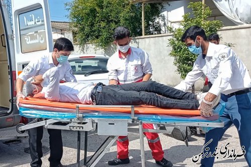 مانور امدادی در شهرک ولی عصر شهرستان ترکمن برگزار شد