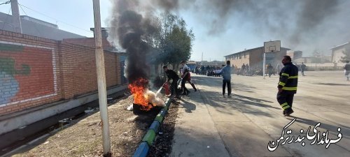 مانور متمرکز پدافند غیرعامل در شهرستان ترکمن برگزار شد