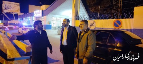 بازدید شبانه معاون فرماندار از پلیس راه رامیان