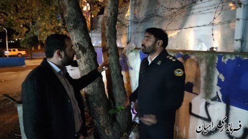 بازدید شبانه معاون فرماندار از پلیس راه رامیان