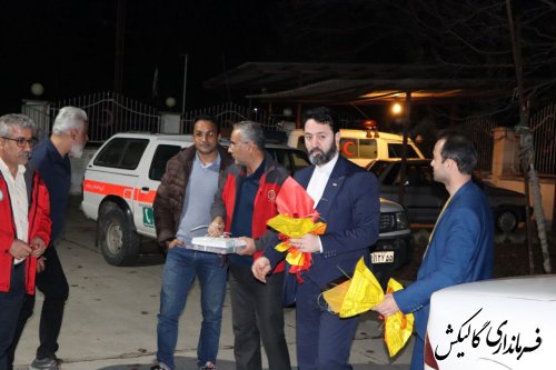 حضور فرماندار گالیکش در جمع نجات‌گران هلال احمر مستقر در دو پایگاه امداد و نجات سه راهی و تنگراه 