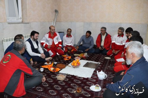 حضور فرماندار گالیکش در جمع نجات‌گران هلال احمر مستقر در دو پایگاه امداد و نجات سه راهی و تنگراه 