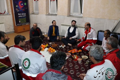 حضور فرماندار گالیکش در جمع نجات‌گران هلال احمر مستقر در دو پایگاه امداد و نجات سه راهی و تنگراه 