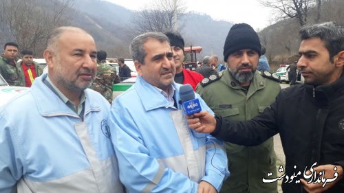 حضور میدانی فرماندار مینودشت در محل آتش سوزی منطقه عروسک ویکه سور