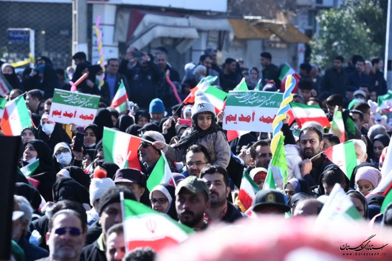 حضور استاندار گلستان در راهپیمایی شکوهمند یوم الله ۲۲ بهمن