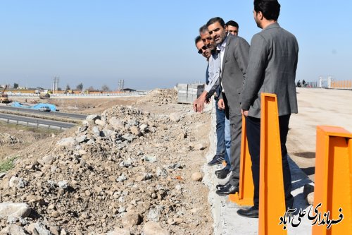 بازدید فرماندار از مراحل پایانی و تکمیل نهایی پروژه روگذر کمربندی علی ابادکتول (ضلع غربی)