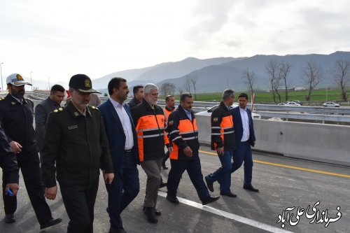 بازدید استاندارگلستان از تقاطع غیرهمسطح ضلع غربی شهرستان علی آباد کتول