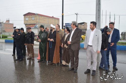 اهتزاز پرچم مقدس جمهوری اسلامی ایران به مناسبت 12 فروردین در علی آبادکتول