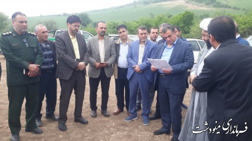 بازدید فرماندار از آب بندان روستای سایر