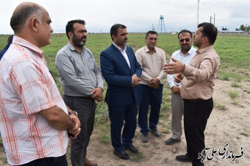 بازدید فرماندار علی آبادکتول با همراهی مدیرکل بنیاد مسکن استان از روستای عرفان آباد
