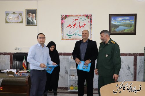 دیدار فرماندار و فرمانده سپاه گالیکش با رئیس و کارکنان اداره ورزش و جوانان شهرستان