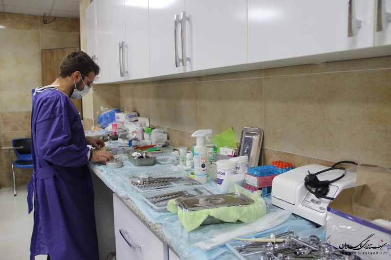 بازدید معاون سیاسی امنیتی و اجتماعی استاندار از فعالیت جهادی درمانی در آق قلا