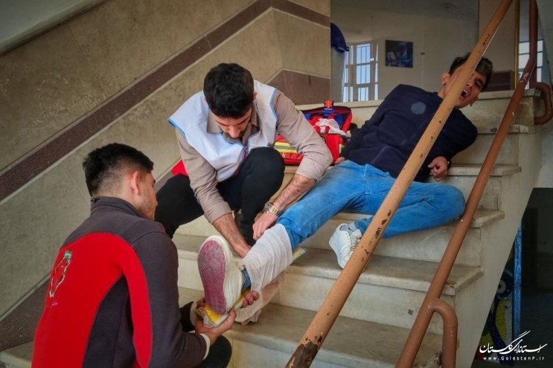 برگزاری مانور آمادگی در برابر حوادث در کانون دانشجویی گنبدکاووس