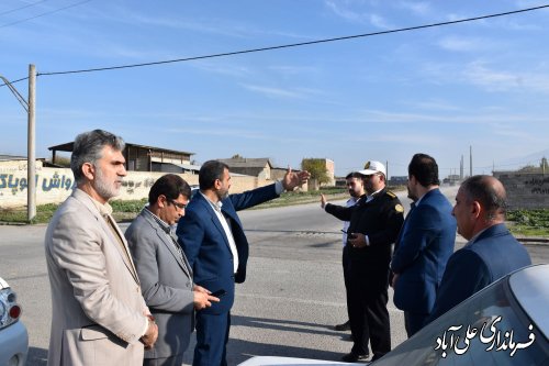 بازدید میدانی اعضای شورای ترافیک شهرستان با حضور فرماندار علی آبادکتول