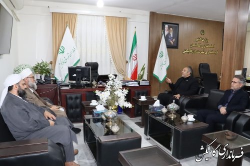 دیدار مشترک مسئول مرکز اسلامی شرق استان و امام جمعه اهل سنت ینقاق با فرماندار گالیکش