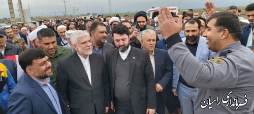 استاندار گلستان با استقبال گرم فرماندار شهرستان و مسئولان وارد شهر تاتار علیاء شد