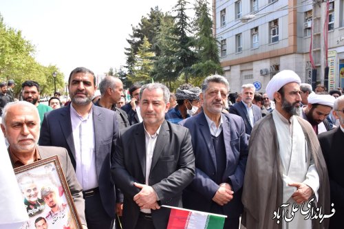 حمایت مردم شهید پرور شهرستان علی آبادکتول از حملات پهپادی و موشکی ایران