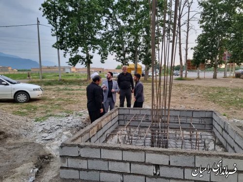 بازدید فرماندار شهرستان رامیان از مراحل ساخت المان خلبان شهید محمد جوادبای 