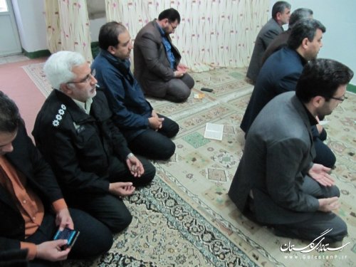برگزاری زیارت عاشورا به مناسبت محرم حسینی در فرمانداری رامیان